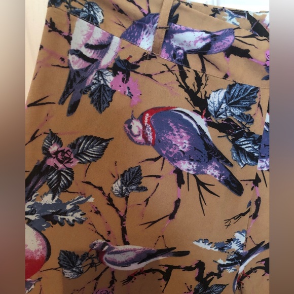 Bell bottom bird pattern dress pants - Picture 3 of 12